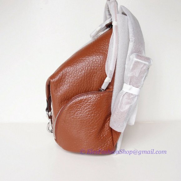 NWT Rebecca Minkoff Julian Large Leather Backpack Dark Luggage BROWN Authentic - Picture 6 of 12